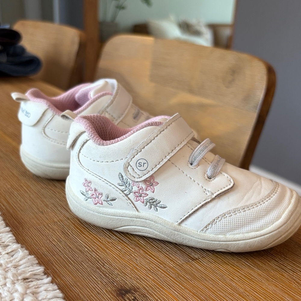 Kids Stride Rite White and Pink Shoes